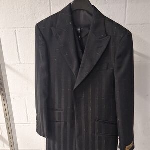 Kids Black Pinstripe Suit Set